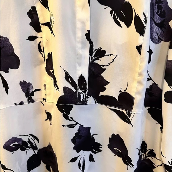 SIMPLY VERA WANG 3/4 Sleeve Black Purple White Floral Top Sz XL EUC - Picture 6 of 12